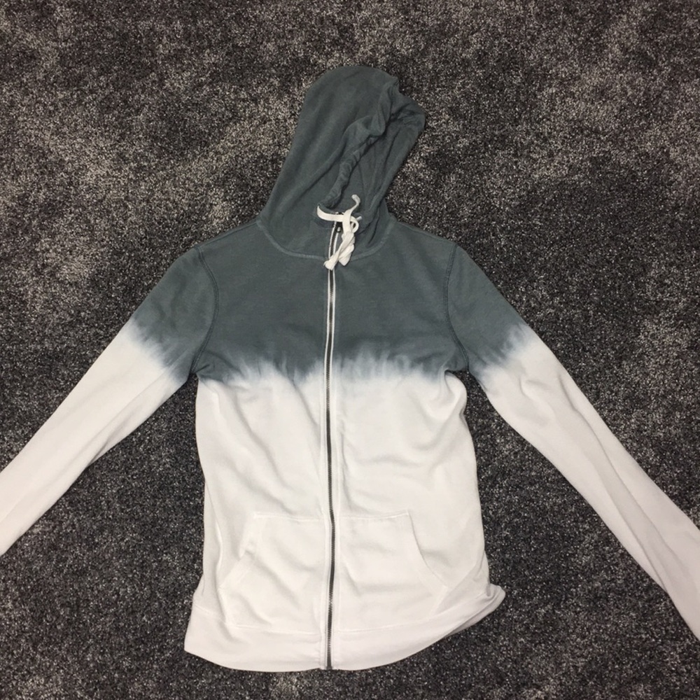 Ombré gray zip up hoodie